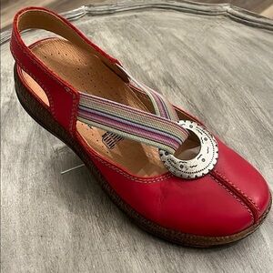 Spring Step hand made Red Leather comfort Mary Jane’s  Shoes size EU 36 5.5 -6